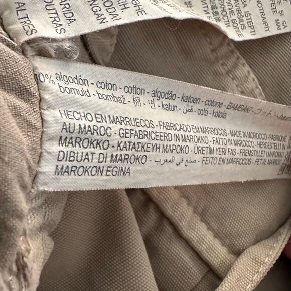 Zara Women Beige High Waist Wide Leg Cargo Pants Size 4 - Picture 6 of 7